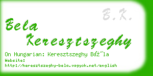 bela keresztszeghy business card